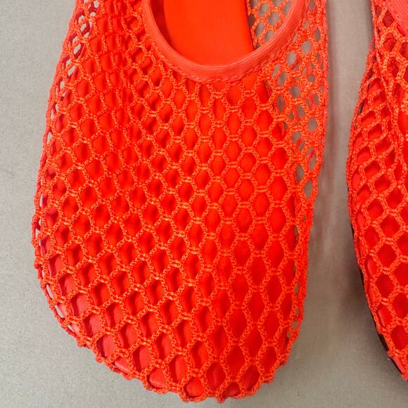Arket Red Fishnet Ballet Flats Euro Size 39‎ US 8.5 Sheer See Through Round Toe - Picture 5 of 16